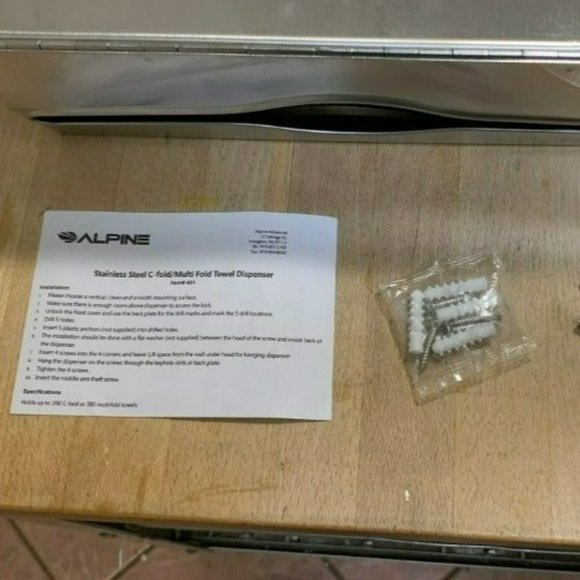 Alpine Towel Dispenser - Multifold/C-Fold - Stainless Steel W/ Brushed Finish - Picture 7 of 7